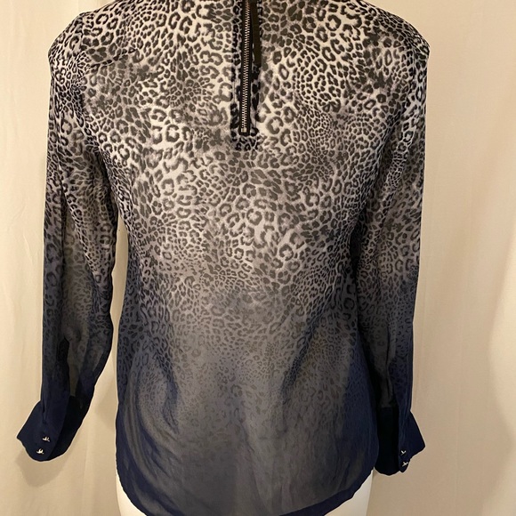 Vince Camuto Women Leopard Ombre Blue Black XSmall - Picture 3 of 7